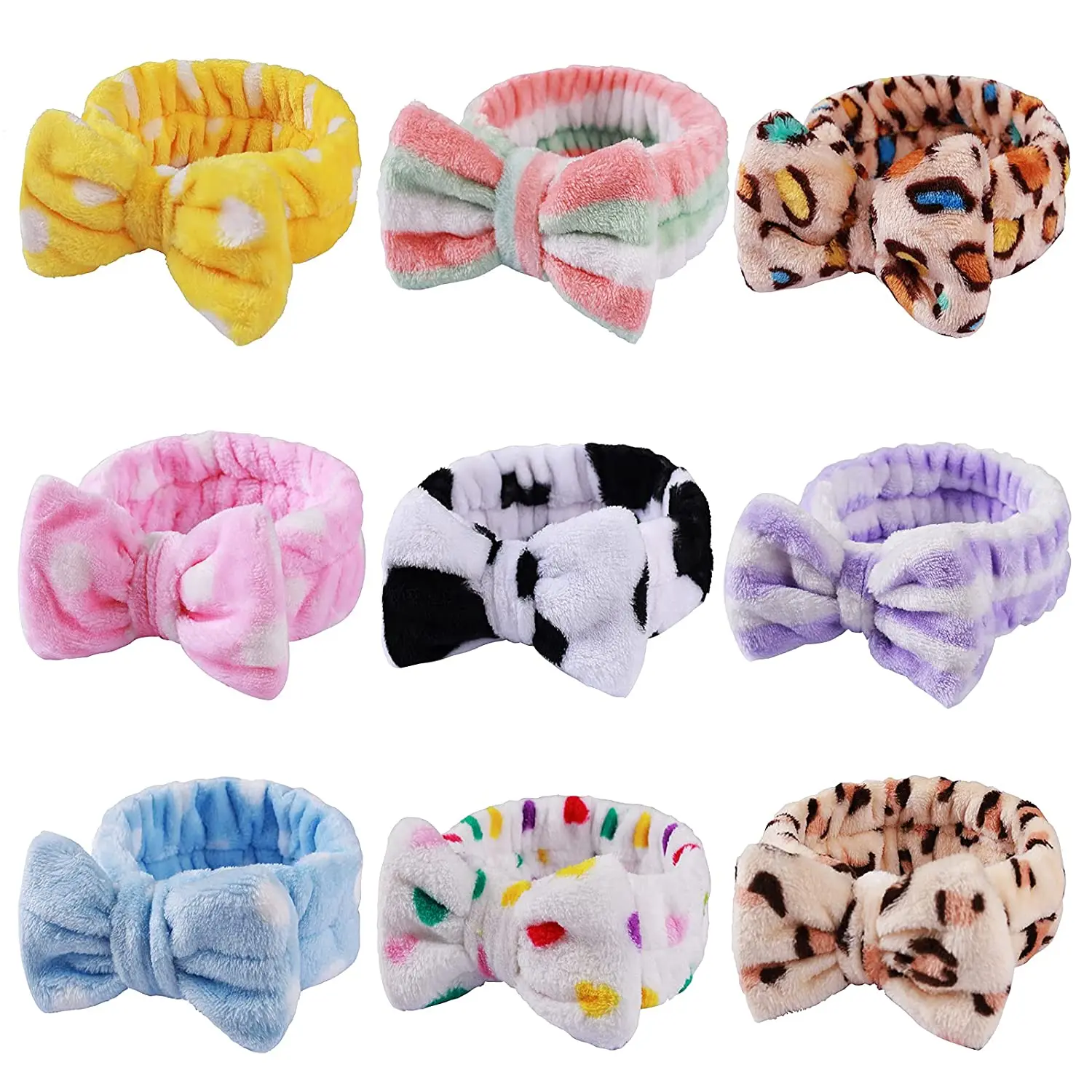 1 Pcs Headband Bow Shower Elastic Hair Band Coral Fleece Headbands For