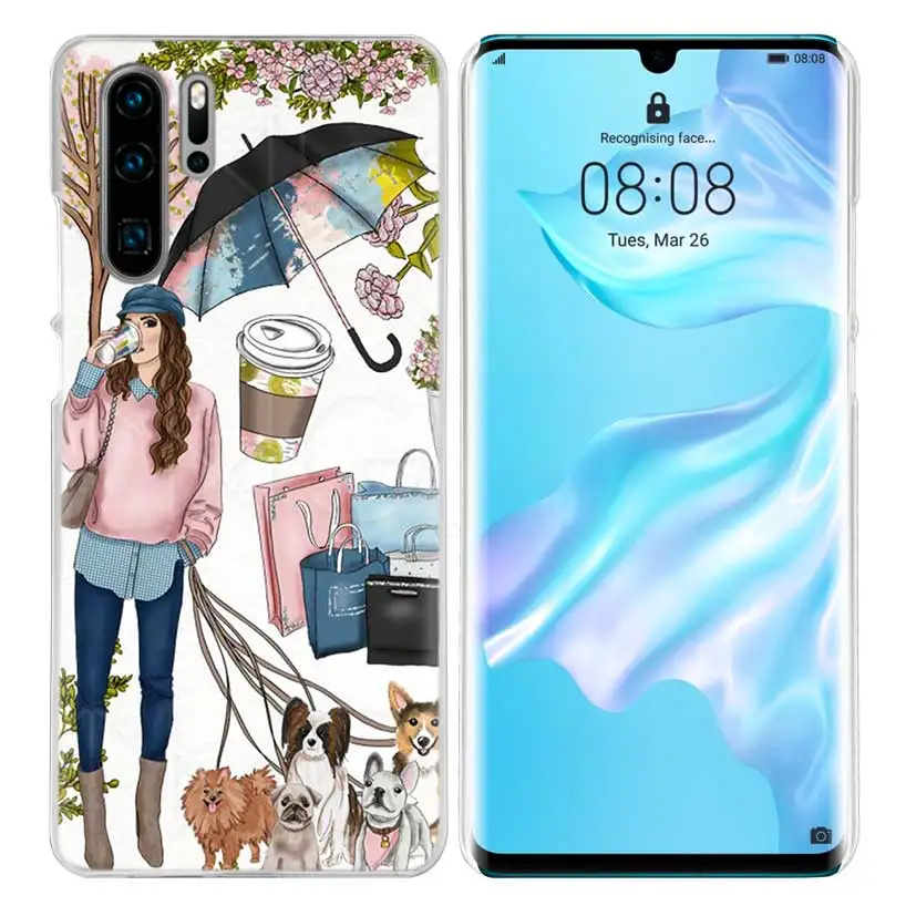 Vogue Girl Дорожный Чехол для huawei mate 30 20 10 P20 P30 Lite Pro P Smart Y9 Prime Honor 8A 8X 10i PC Чехлы для телефона
