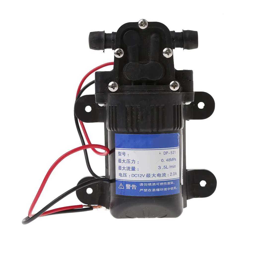 DC 12V 3.5L/Min 0.48MPa 70 PSI диафрагма высокого давления самовсасывающий водяной насос - Напряжение: 2
