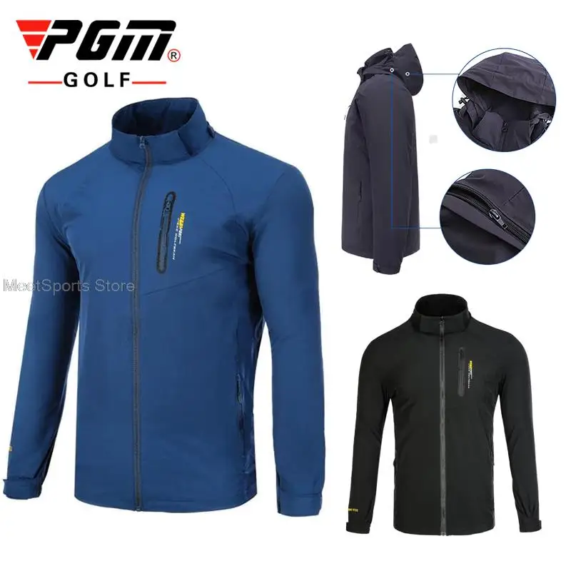 

Pgm Golf Apparel Fall/Winter Men'S Golf Jacket Waterproof Hooded Windbreaker Male Casual Outdoor Sportswear Windproof Coat