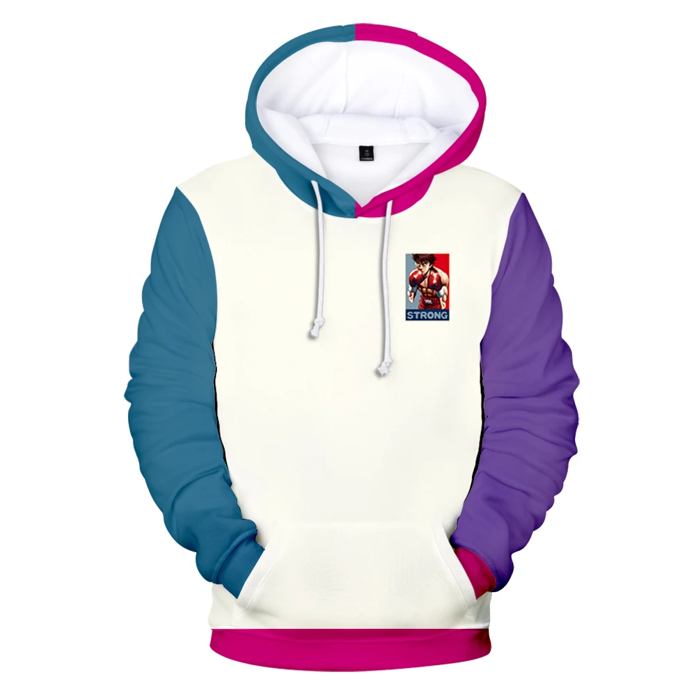 

Hip Hop Hooded 3D Anime Hanma Baki Hoodies Men Women Sweatshirt Unisex Pullovers Fashion Kids Tops Autumn Boys Girls Sportswear
