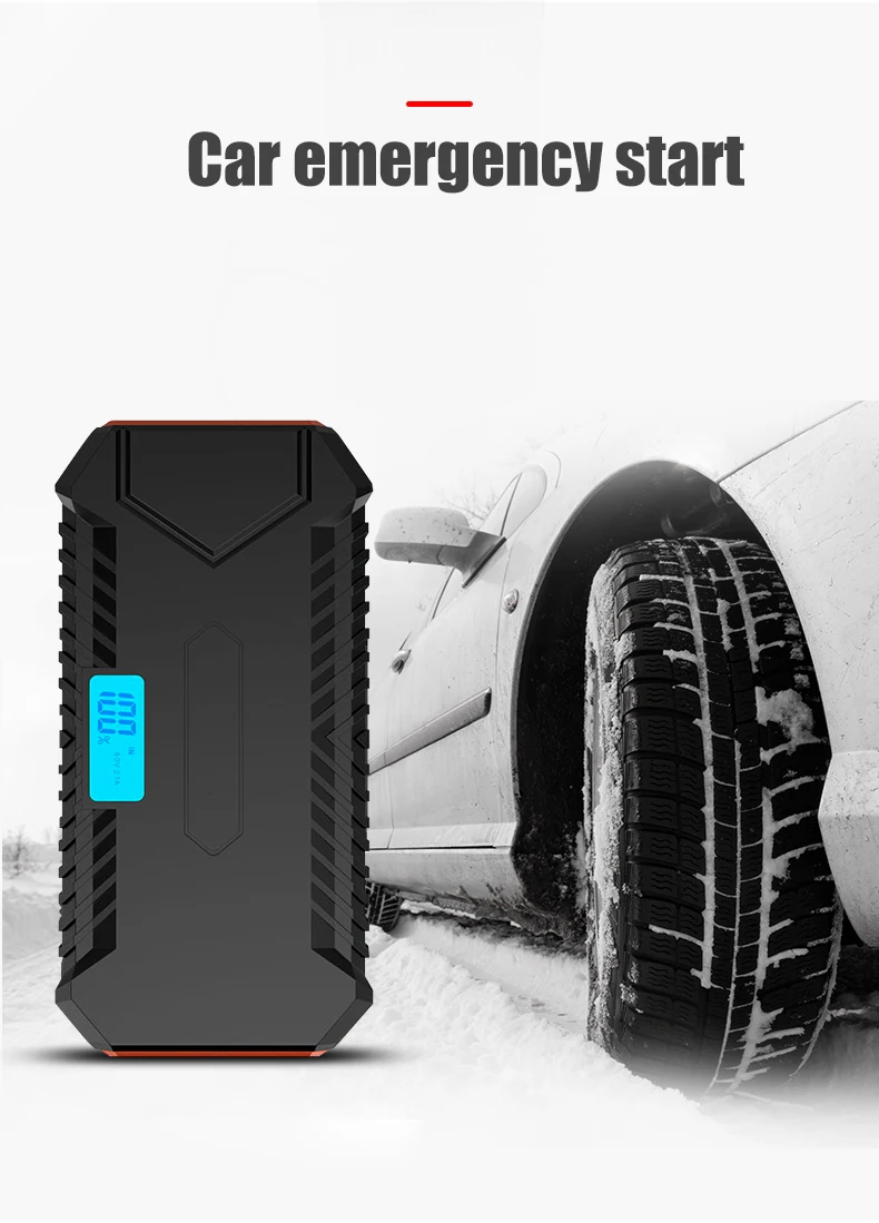 Портативное зарядное устройство для аварийного запуска автомобиля внешний аккумулятор для Xiaomi Iphone светодиодный цифровой дисплей