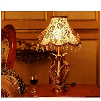 

Top quality European Retro table lamp Luxury Dimmable Palace Table Lamp Victorian Desk Lamp Floral Cloth Art+Resin+ Bronze
