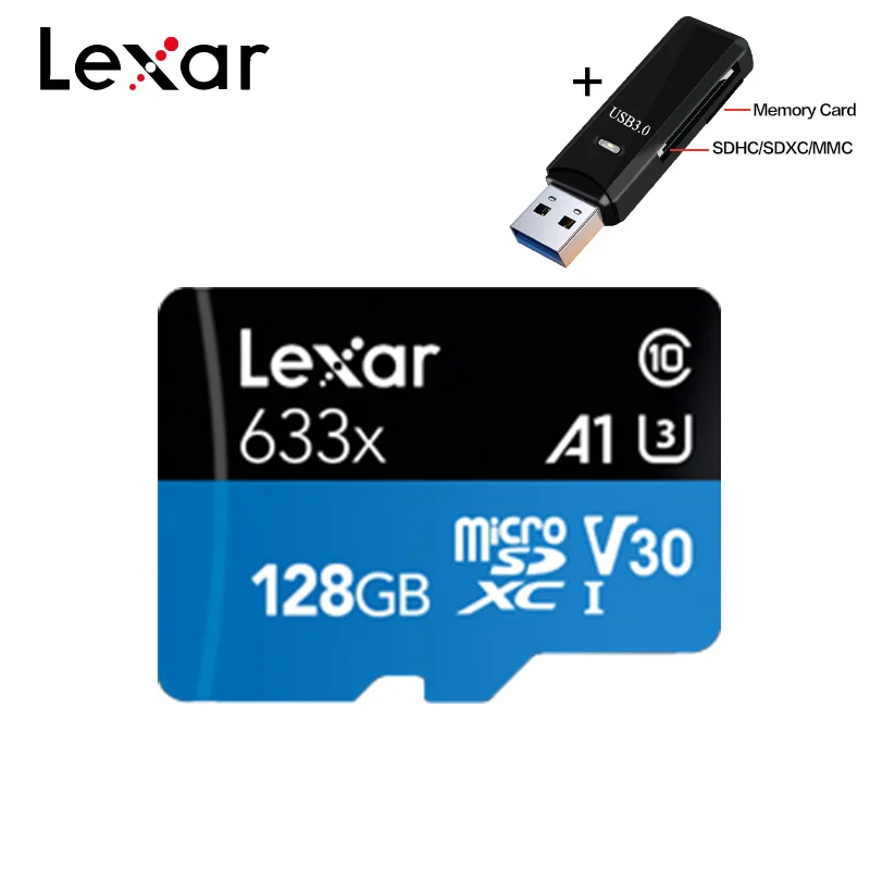 Lexar 100 МБ/с./с 512 Гб Micro SD карта 32 Гб 64 Гб 128 ГБ 256 ГБ SDXC/SDHC флэш-карта памяти TF карта для Gopro/nintendo переключатель/мобильный телефон