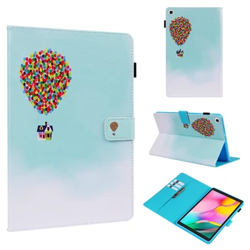 

Shockproof Case For Samsung Galaxy Tab A 10.1 T510 T515 Cute Balloon Cherry PU Leather Stand Flip Cover Tablet Cases Card Slot
