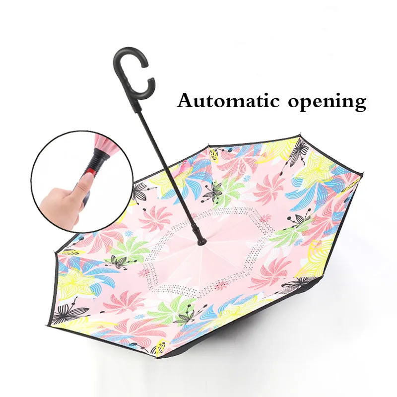 Зонт зонтик женский Обратный зонт для женщин Автоматический складной двухслойный для мужчин самостоящий женский зонт перевернутый Ветрозащитный зонты зонт мужской зонты