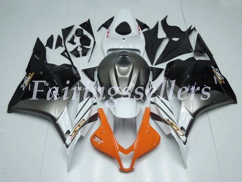 Топ впрыска ABS Полный комплект обтекателя подходит для Honda CBR600RR F5 2009 2010 2011 2012 Обтекатели блеск красный синий белый - Цвет: Black White  Orange