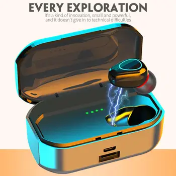 

with Charging Box Wireless Bluetooth Calls To Answer Noise Reduction Redial Mini Pop Bass Voice Message Sport
