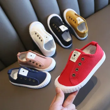 

Spring And Autumn Children Canvas Shoes BOY'S Girls Shoes Small CHILDREN'S Baby Lazy Shoe 1-3-Year-Old 2 Slip-on Shoes
