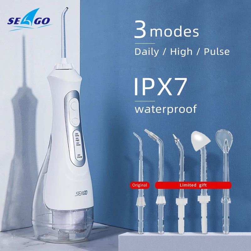 

SEAGO Портативный Ирригатор для полости рта зубная нить зубоврачебная зубная нить USB Перезаряжаемые зуб отбеливающая водно-струйная личной гигиены струи воды IPX7 подарок