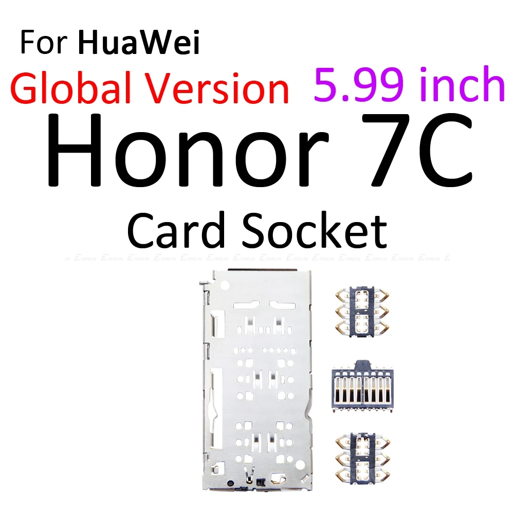 Высокое качество Micro SD/Sim карты лоток гнездо адаптера для HuaWei Honor 7C Pro Разъем Держатель Слот ридер контейнер - Цвет: ForHonor7C5.99Socket