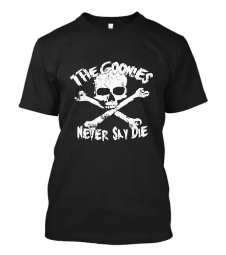 Новинка Мужская черная футболка с логотипом The Goonies Never Say Die короткий рукав размер