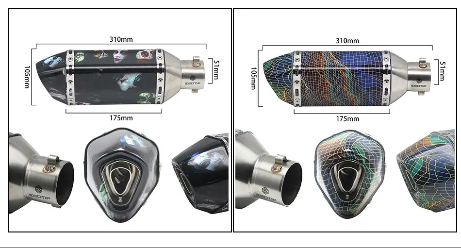 ZSDTRP Граффити Akrapovic выхлопной мотоцикл модифицированный Глушитель Трубы для ktm mt09 gsxr600 xmax300 cbr250 z800 R1 ER6N