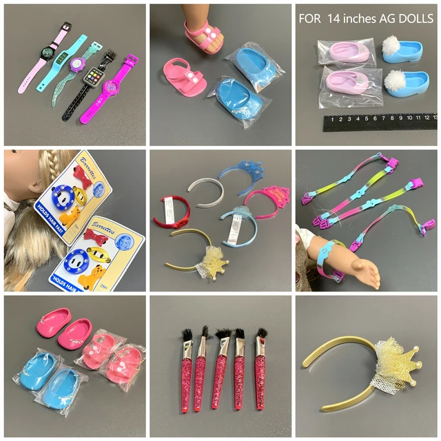 Watch Hairband Clip Make Brush for American 18 inch Girl Doll Playset Doll  Accessories DIY Decor Toy Children Girl Xmas Gift - AliExpress