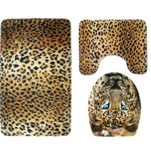 Новые Домашние аксессуары для ванной комнаты с Рисунком Тигра и леопарда напольный коврик для туалета из трех частей Нескользящий Впитывающий Коврик для ванной комнаты из трех предметов