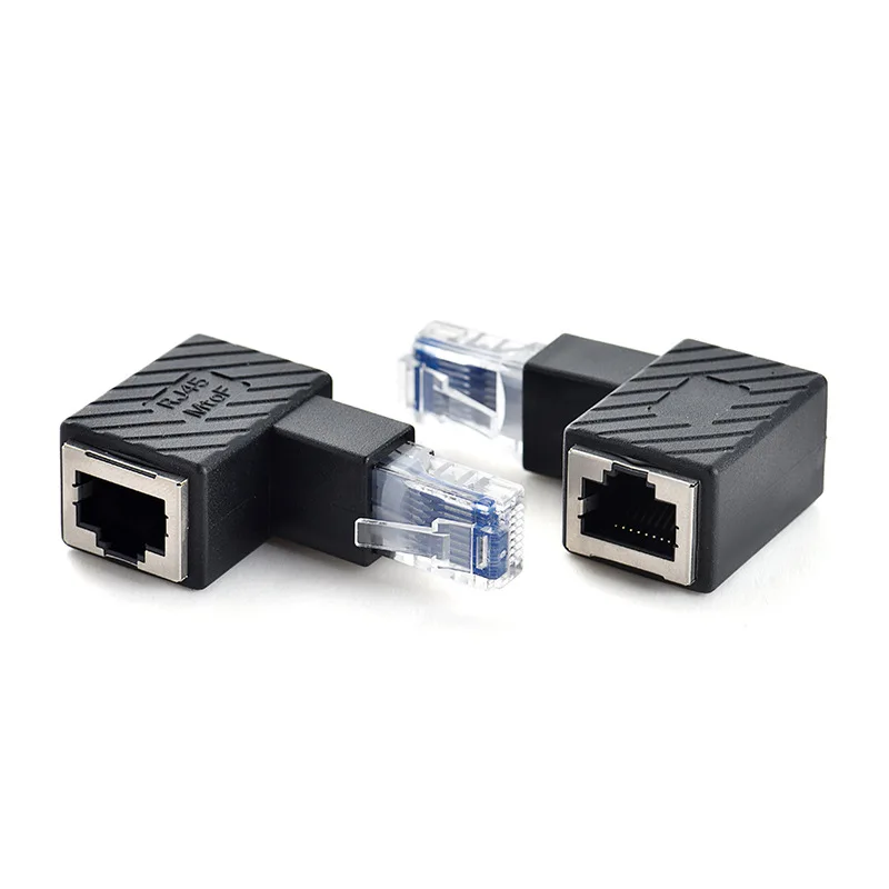 Right Angle RJ45 Male to Female Cat5/6 Ethernet LAN Extension Adapter - 90/180/270 Degree Description Image.This Product Can Be Found With The Tag Names Ethernet 90 angle adapter, Ethernet 90 degree adapter, Right angle ethernet adapter, Rj45 adapter 90 degree angle