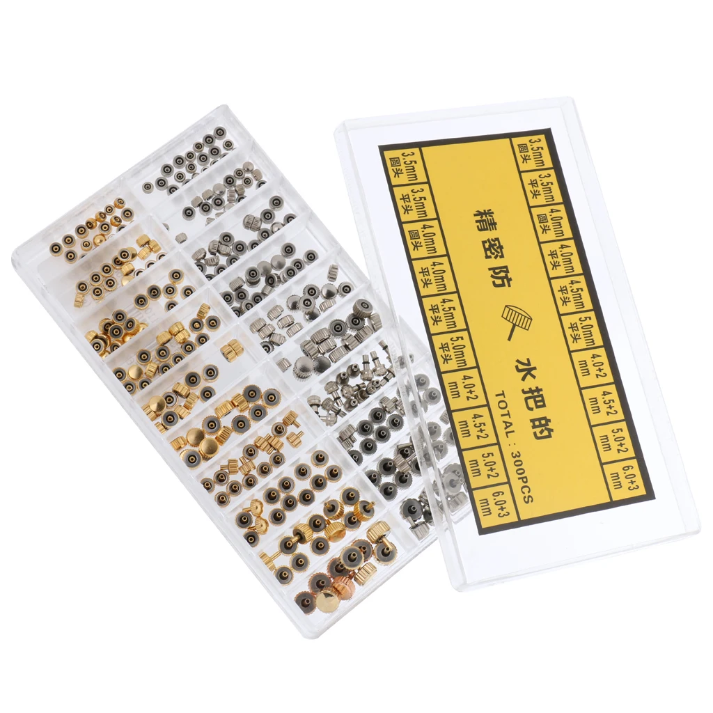 

300pcs/Box Silver Bronze Copper Metal Crown Crowns Watch Brand-new Watches for Parts