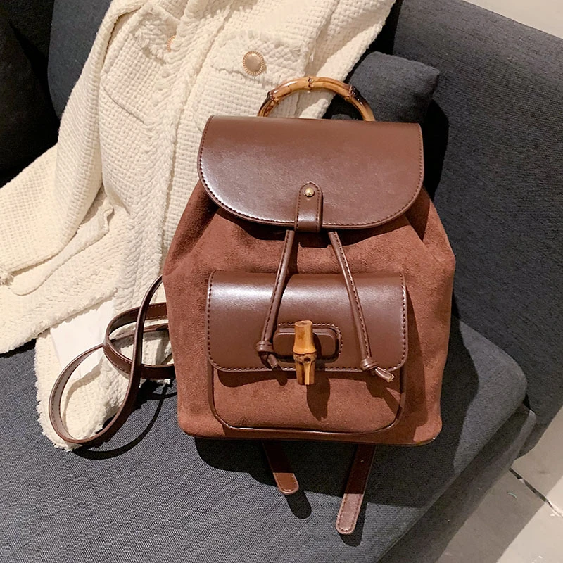 mago Dedos de los pies métrico Lnv mochila de piel de cocodrilo con mango de bambú para mujer, morral  Vintage de cuero, mochila de gran capacidad para niña, invierno, 2021| Mochilas| - AliExpress