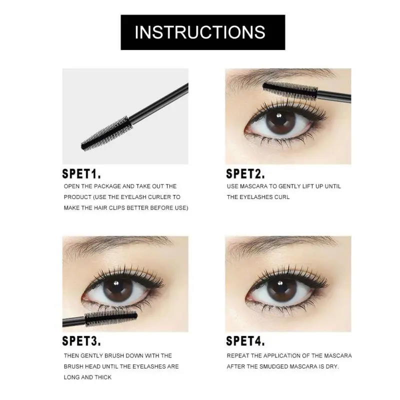 Starry Shiny Mascara Long-lasting Waterproof Smudge-proof Natural Slender Mascara Eyelash Makeup