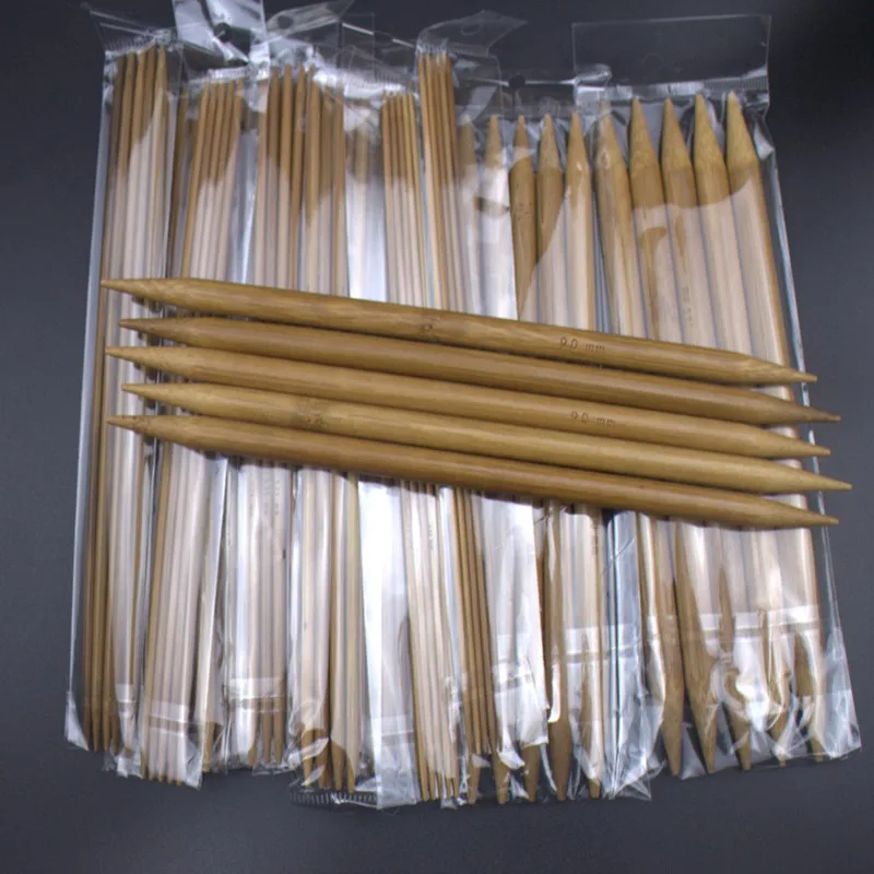 NEW-75pcs/Набор 15 Размеров 20 см двойные остроконечные вязальные спицы из карбонизированного бамбука свитер вязание бамбуковая ручка гладкая иголка для рукоделия