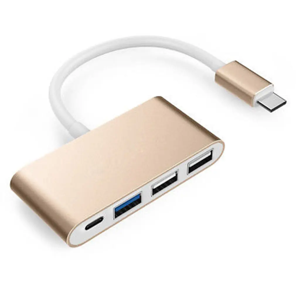 4 в 1 Алюминиевый сплав многопортовый type C концентратор USB 3,0 USB-C зарядный адаптер type C к usb-хаб для MacBook Pro