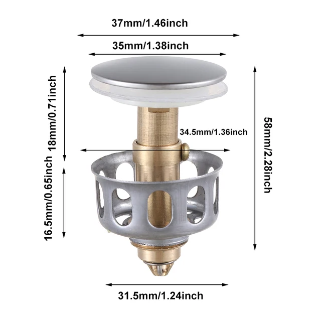 Tub Stopper With Hair Catcher, Pop Up Bathtub Stopper 2-in-1, Brass Tub  Drain Stopper With Anti-clogging Strainer, Tub Drain Plug With Metal Hair  Trap, Bathroom Accessories - Temu