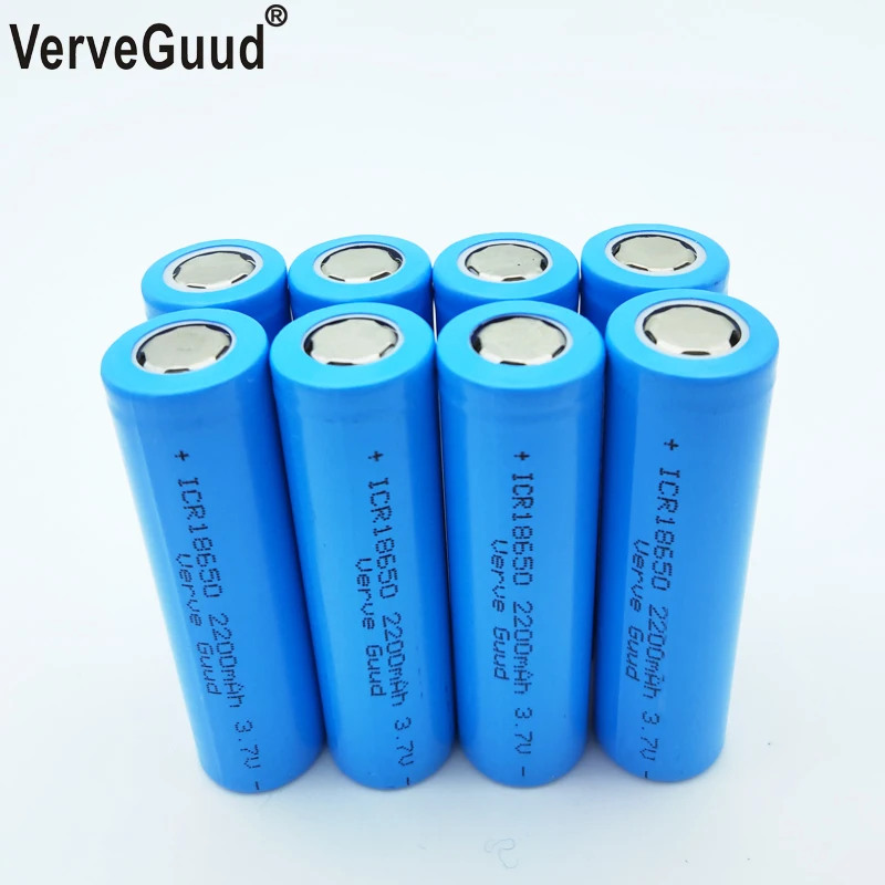 VerveGuud 32 шт реальная емкость 2200mAh 3,7 v 18650 литий-ионная аккумуляторная батарея для ICR18650-22F игрушки с мигающими огнями батареи
