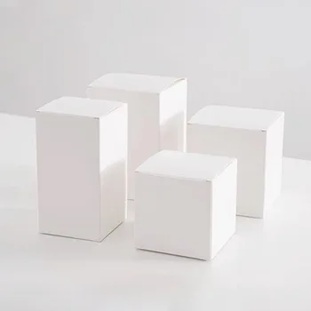 

50pcs/lot 20sizes White Kraft Paper packaging box square Cosmetics tubes sample box Wedding Party Gift cardboard boxes white