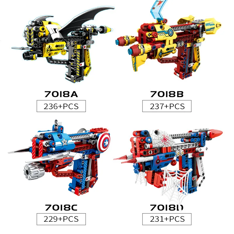 

The Avengers 4 Gun Building Blocks Compatible Legoingly Technic Weapon DIY Game Bricks Educational Toys for Children Boy