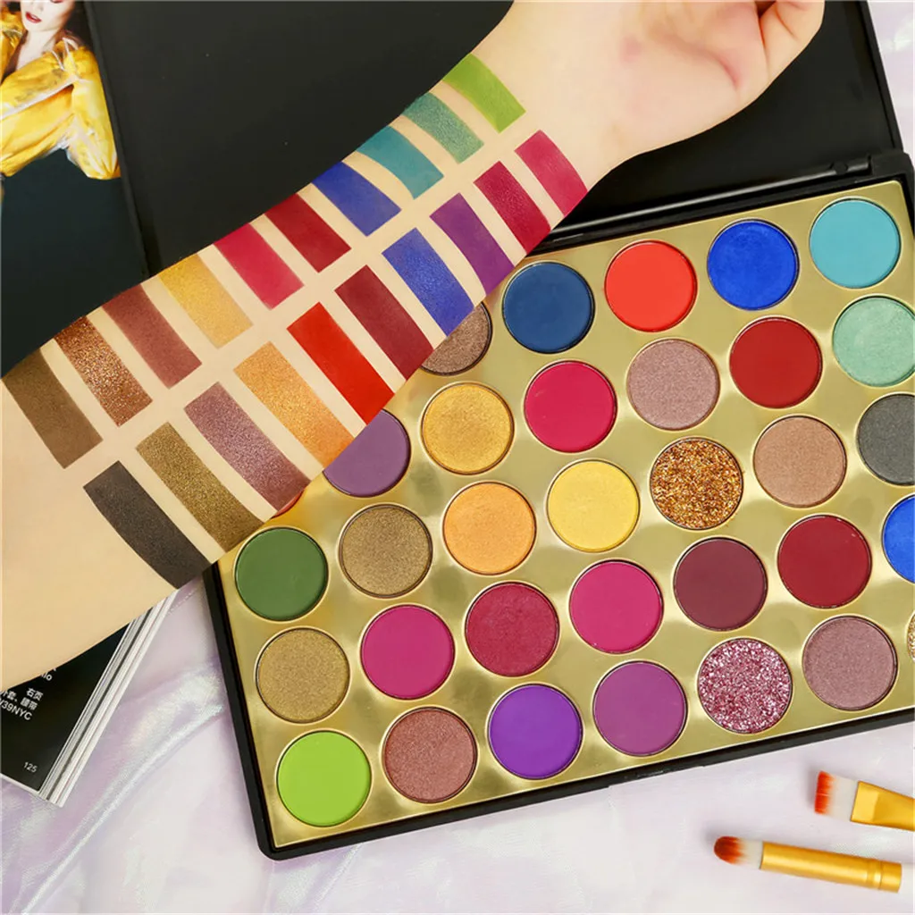 Тени для век 35 цветов Pro Eyeshadow Золотой мульти Светоотражающие мерцающие матовые блестящие тени для век Палитра блестящие тени для век
