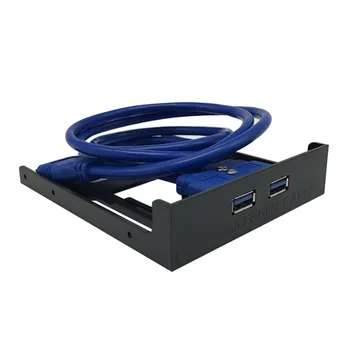 

20 Pin Home Adapter Connector Hub Dual Ports 3.5 Inches Floppy Bay Plug And Play Front Panel ABS Professional Computer USB 3.0