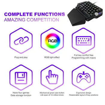 

Free wolf K5RGB one-hand mechanical keyboard computer PS4 gaming Throne host keyboard A6X1