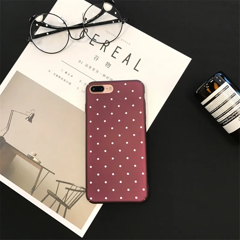 Винно красный чехол для телефона в ретро стиле с принтом горошек iPhone 11 Pro Max XR X XS 7 8