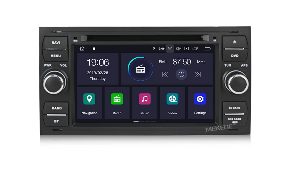 Perfect MEKEDE IPS DSP car media player for Ford Fiesta Focus C-max Galaxy Mondeo Transit with Andorid 9.0 4G RAM 64G ROM 17