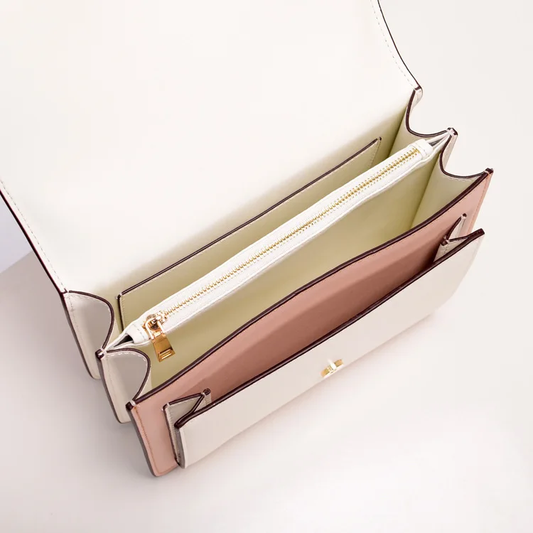 Woman new Beach Bag Women's Singles Shoulder Package Diagonal Small Square Chain Hit Color Handbag Crossbody korean Style