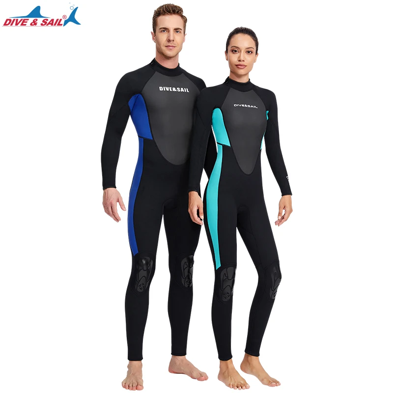 thumbnail image 2 of Women's 3mm Wetsuit | Long Sleeve Full Diving Suit For Surfing & Snorkeling | Back Zip Design 2 of 11