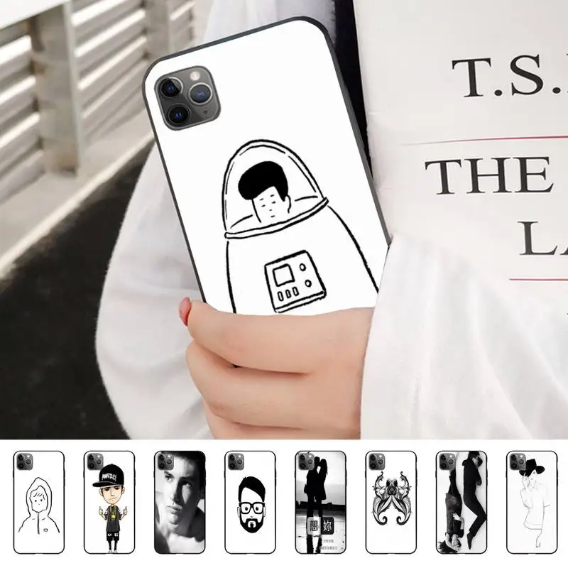 Мальчик интернет ощущение черный чехол для телефона Корпус IphoneX XS 11 11Pro 5 5s SE 6 6s Plus 7
