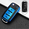 Leather+TPU Car Key Cover Case For Volkswagen VW POLO Tiguan Passat B5 B6 B7 Golf EOS Scirocco Jetta MK6 Octavia Accessories ► Photo 1/6