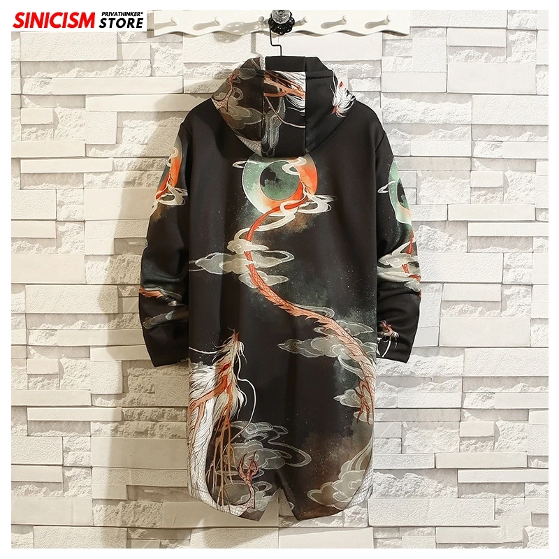 Sinicism Store Мужская Весенняя длинная куртка с принтом мужская повседневная в