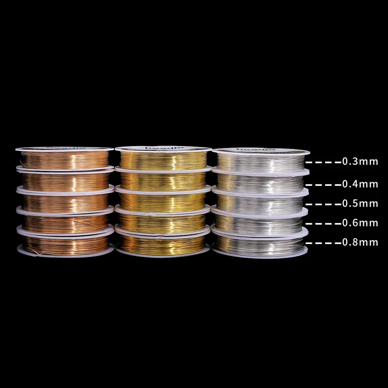 1 rolle/lots 0.3/0.4/0.5/0,6mm Beständig Starke Linie Kupfer Draht Tiger Schwanz Perlen draht Für Schmuck Finden – Detail 5
