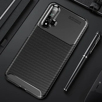 

For huawei Nova 5T 5 T Case Luxury Carbon Fiber Cover Shokproof Phone Case For Nova5t Honor 20 Cover Matte Bumper Flex Shell