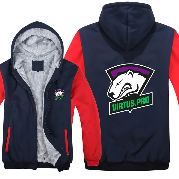 DOTA2 Team Secret Virtus. Pro толстовки зимние мужские модные шерстяные подклад куртки Virtus. Pro толстовки мужские пальто - Цвет: as picture