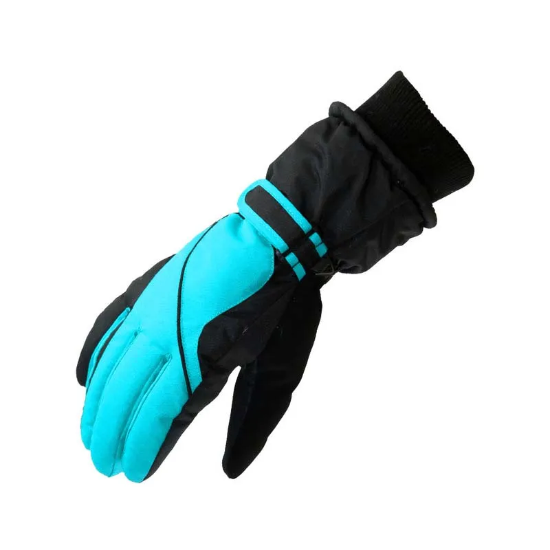 Зимние теплые велосипедные перчатки унисекс для езды на велосипеде, катания на лыжах, кемпинга, пеших прогулок, мотоциклистов, спортивные перчатки с полным пальцем - Цвет: Sky blue