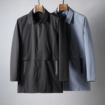 

JSBD long British gentleman men's wear business leisure press glue autumn winter lapel slim zipper jacket man