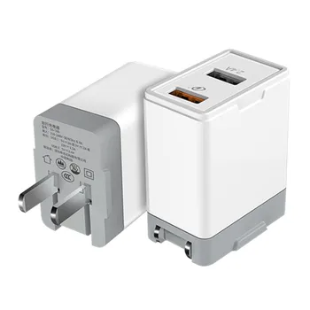 

QC3.0 18W+USB 2.4A/5V American Standard Plug Phone Charger,Dual USB interface fast charging converter