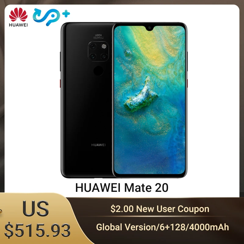 Huawei Mate 20 Global Version 6ГБ 128ГБ Смартфон Kirin 980 Octa Core NFC Мобильный телефон 4000 мАч Батарея 6,5" Android 9