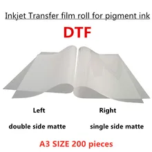 200 sztuk dwustronnie matowa powierzchnia atramentowa folia transferowa arkusze do drukarki DTF