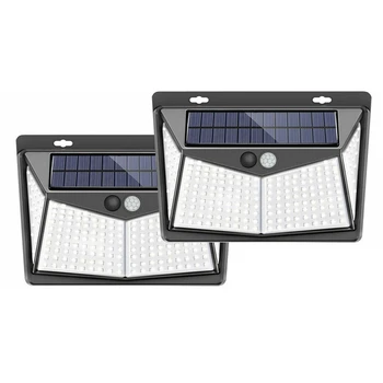 

2 Pack 208 LED Solar Lights Powered PIR Motion Sensor Light Outdoor Garden Security Flood Lamp