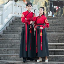 Китайский ханьфу для женщин и мужчин, традиционные танцевальные костюмы, одежда для выступлений певцов, платье феи, народный фестивальный Рейв, наряд DC3172