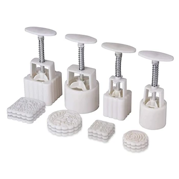 

Mid-Autumn Festival DIY Hand-Pressure Moon Cake Mould With 12 Pcs Mode For 4 Set